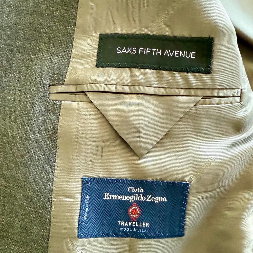 Ermenegildo Zegna Gray Sport Coat with Textured Wool - Picture 3 of 3